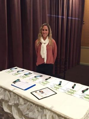 Nevin ready to greet the attendees at Toscana's Restaurant.