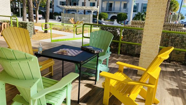 Game Table & Chairs on Porch