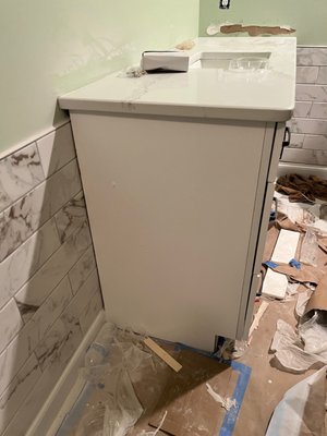 Bathroom cabinets not measured correctly