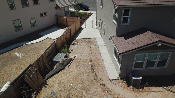 Picture of the concrete work that was done on the side of my house.