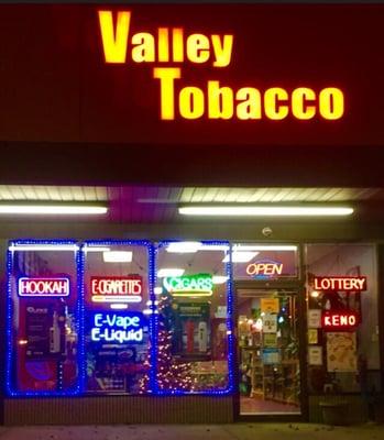 Valley Tobacco at night!