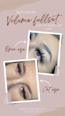 Volume eyelash extensions