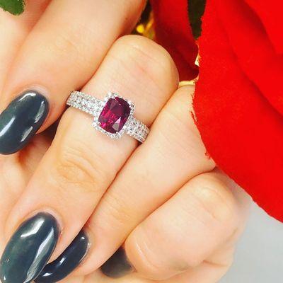 Ruby and diamond ring