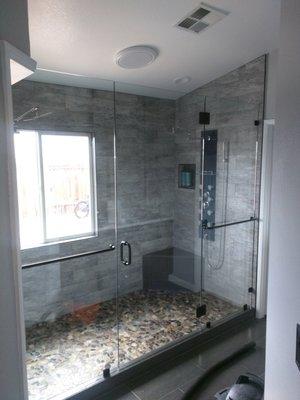 Custom frameless shower.