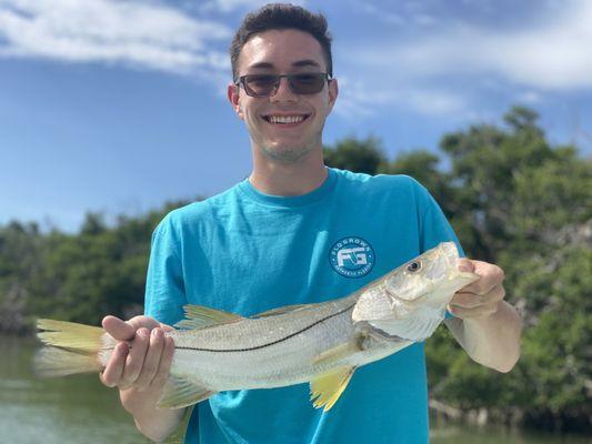 My son with a snook