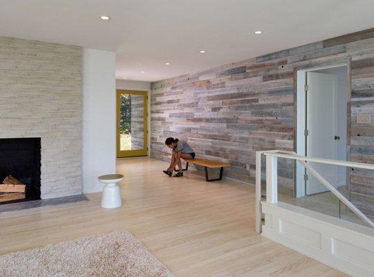 Wood floor instal at this beautiful waterfront home on Gibson Island