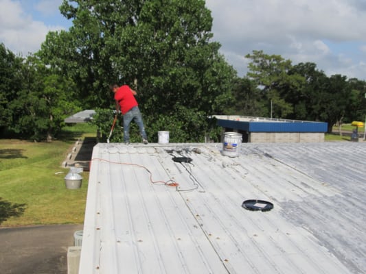 the aluminum coating seals the roof off of and leaks