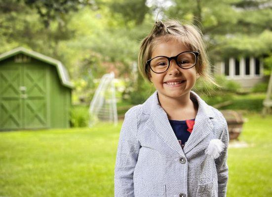 My daughter Vivi in the backyard