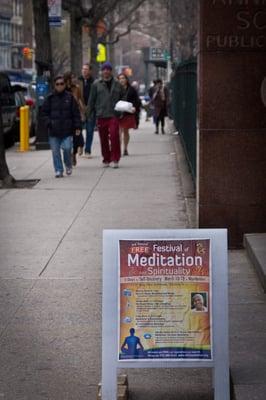 Meditation workshop by the Sri Chinmoy Meditation Centre, New York.