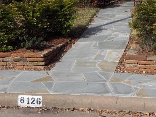 Flagstone entry and rock borders