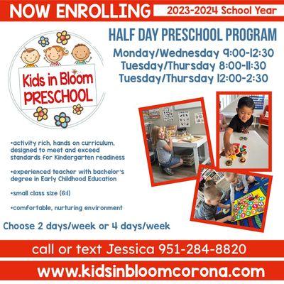 Kids in Bloom Preschool, Corona, CA