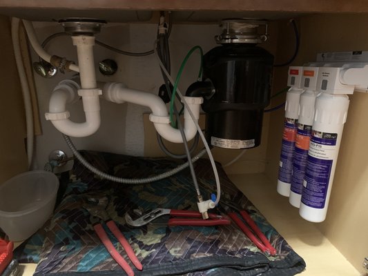 Customer purchased water filtration system. Also, the p-traps and couple of basic plumbing parts that he claims cost of $200.