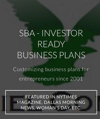 SBA Investor Ready Business Plans for business owners, veterans, women, etc.