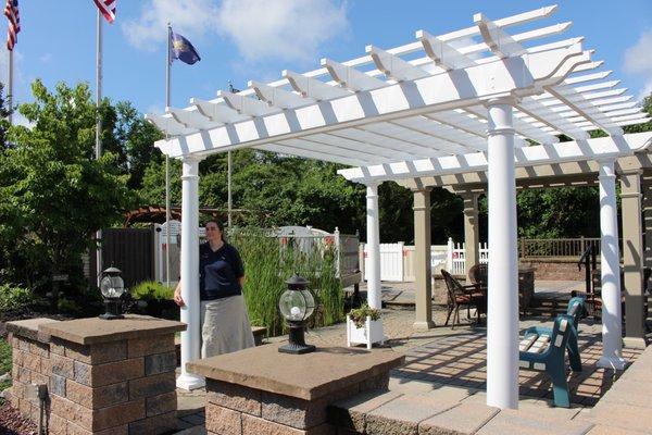 Vinyl pergola in our display yard