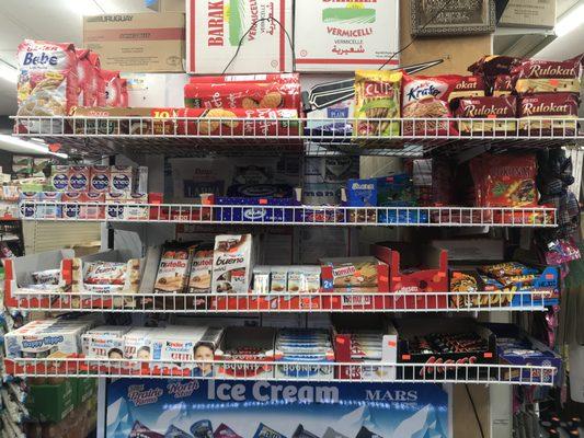 They have a lot of Middle Eastern and foreign candy bars, candy and cookies