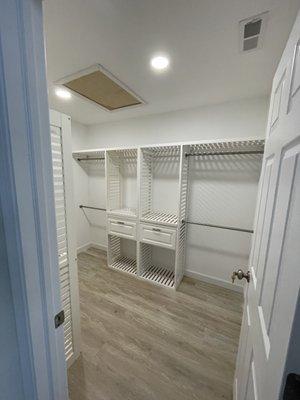 Closet organizer in the master bedroom for a client's beautiful home in West Cape May