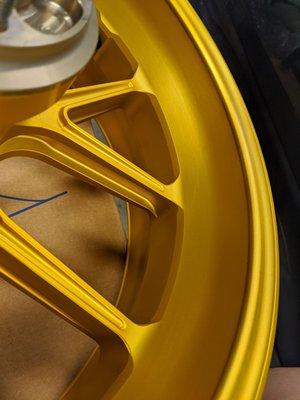 Marchesini wheels refinished to gold.