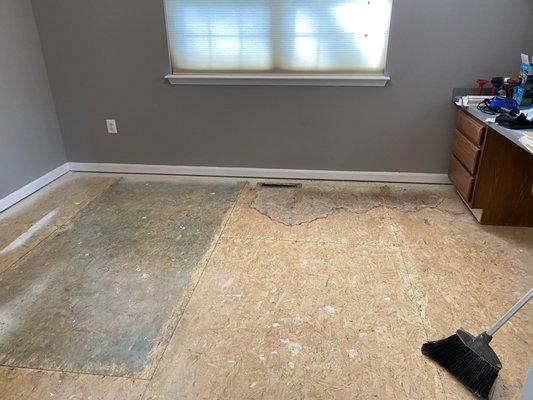 Laminate floor installation