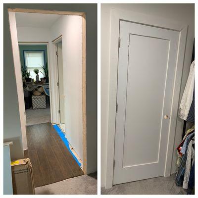 Hung door and casing