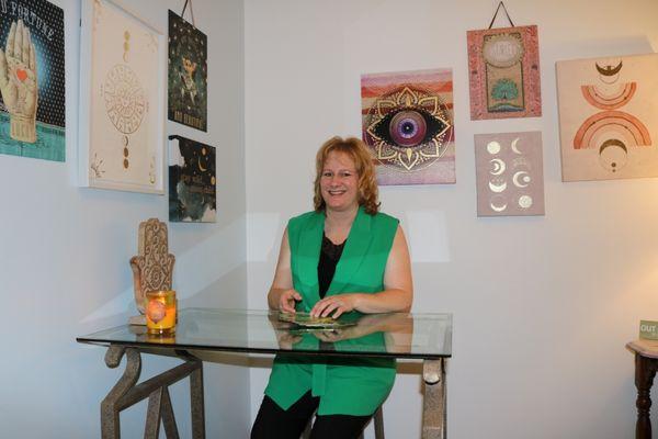 Reading Room. The owner Karen does massage, reiki, intuitive counseling, and readings (astrology and tarot)