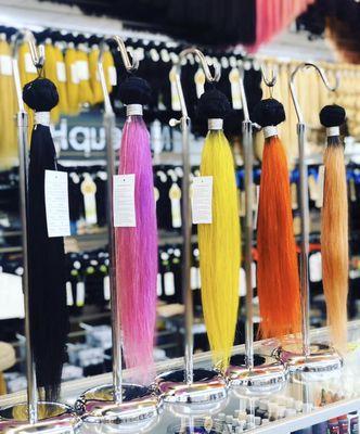 100% human hair, we have any color you want come check them out