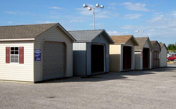 A line of Heavy Duty Garages