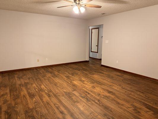 Living area After Peridido Key 
Paint, flooring, new receptacles