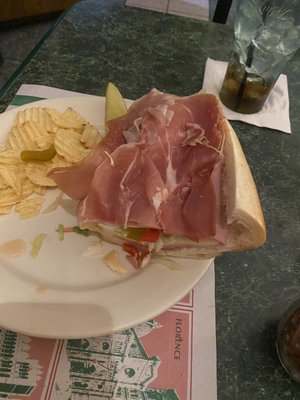 Half eaten Special Italian w/ Prosciutto