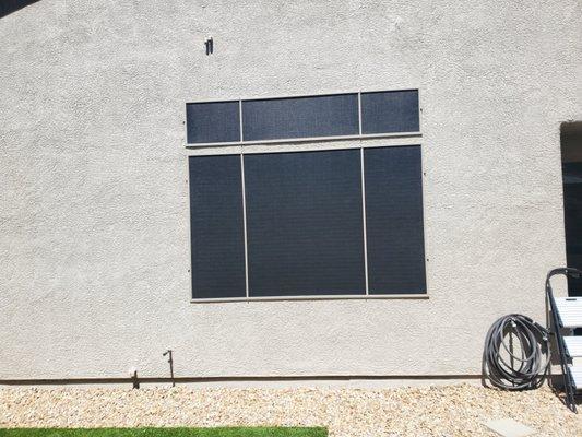 90% Solar screens black & Tan frame