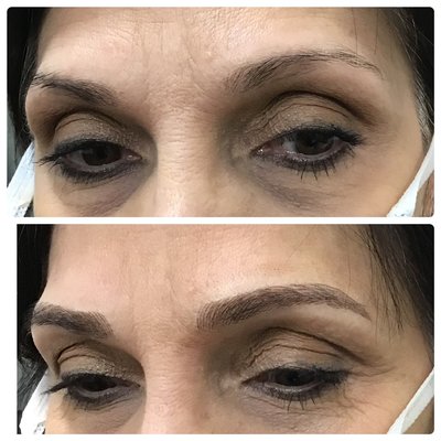 Before and After eyebrows microblading