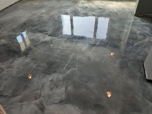 Custom metallic flooring