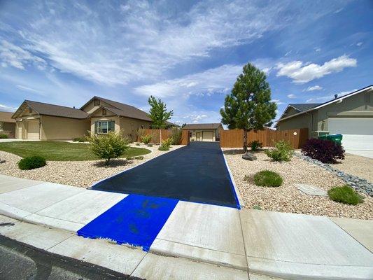 They took great care where the driveway meets the street.