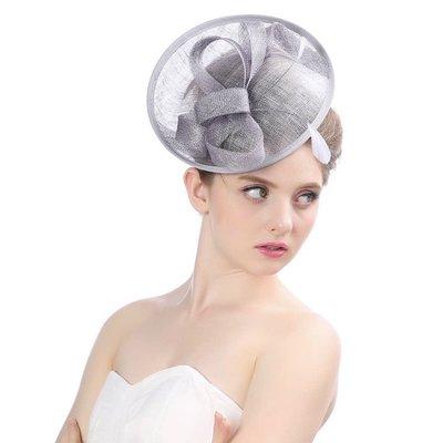 Grey Sinamay Fascinator