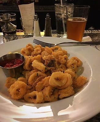 Tonight I went for the calamari. Was going to have a Cobb Salad after but was too full .....