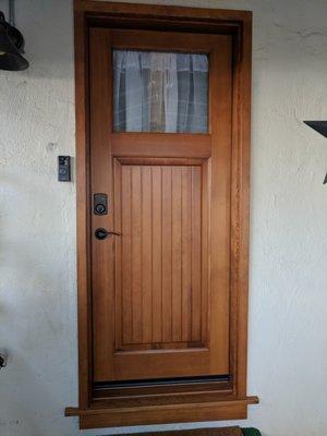 Rear door that swings in Simonson door Early American stain