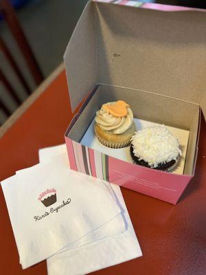 Passion fruit and coconut chocolate cupcakes