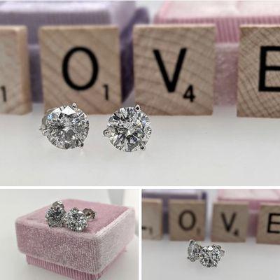 Diamond earrings, the gift of Love !