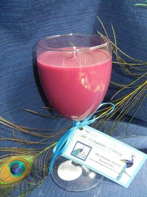 Tuscan Wine scented 100% soy candle in wine glass by The Prismatic Peacock on Etsy