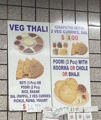 Thali Menu