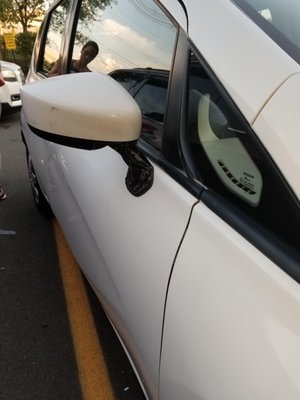 Broken rear-side window