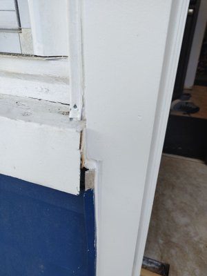 Cut into siding on our home to widen door frame and was left like this!