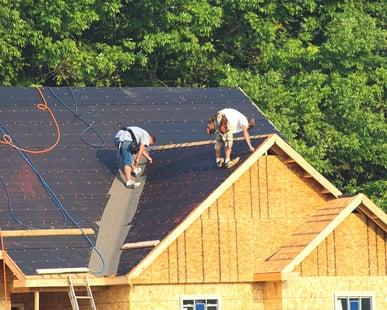 New construction roofing installation on a home in Fayette County