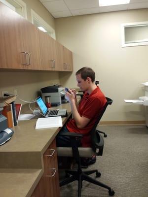 Our summer intern Chris Small works in the office and helps with whatever is needed :)