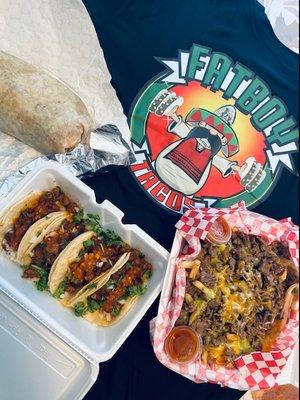 Burrito, asada tacos and asada fries!!  10/10