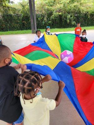 Outdoor fun let's see how high we can count before our ball falls off