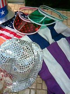 American Flags, Sun Visor Hats, Sequined Disco Hat, Cat in the Hat Hats from Monarch 9/20/12