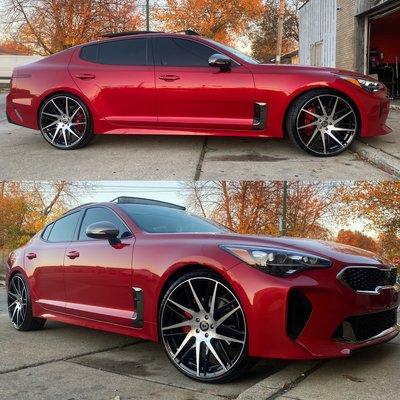 New Kia stinger on 22 inch wheels and tires