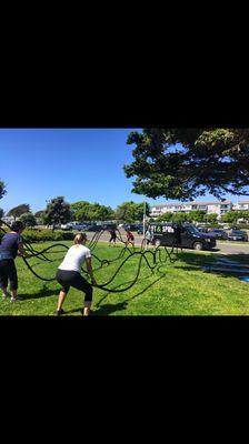 Battle ropes with Lift & Sprint