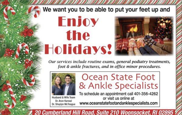 Husband & Wife team cover all foot and ankle medicine and surgery!