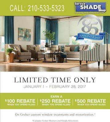 SAVE from now until February 28, 2017 at Service Shade Shop. Call 210-533-5323.